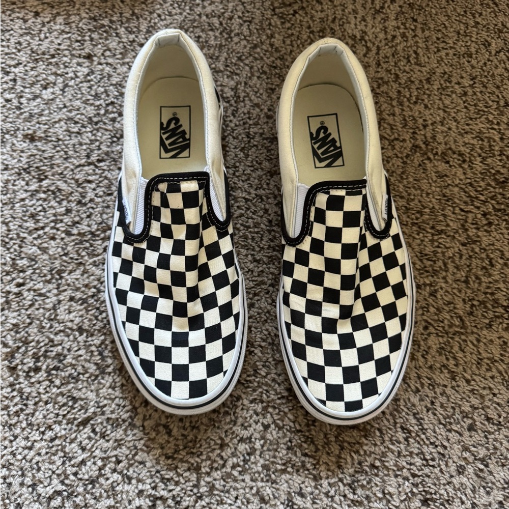 Vans Black and White Checkerboard Slip-Ons